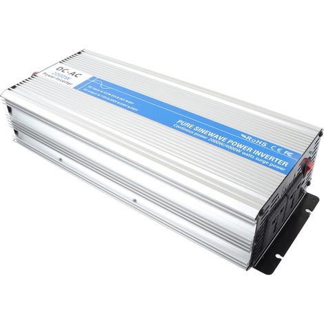 Onduleur 2000W à onde sinusoïdale pure, convertisseur de tension DC24V vers AC, 2 prises secteur, écran LED, port USB 5V 2.1A pour voiture (1/5)
