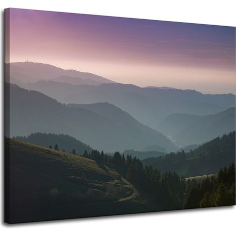Leinwanddruck Naturstraße Bergblick 100x80