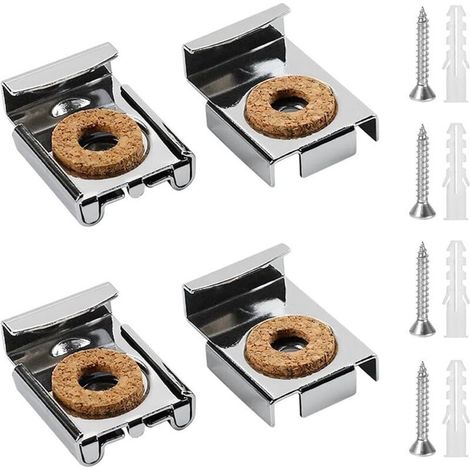 4 Pièces Miroir à Ressort Clips Suspension à Miroir Clips Pince De Miroir De Fixation Supports de Miroir Avec Goujons et Vis pour Suspensions de Fixation de Miroir Peut Supporter (1/5)