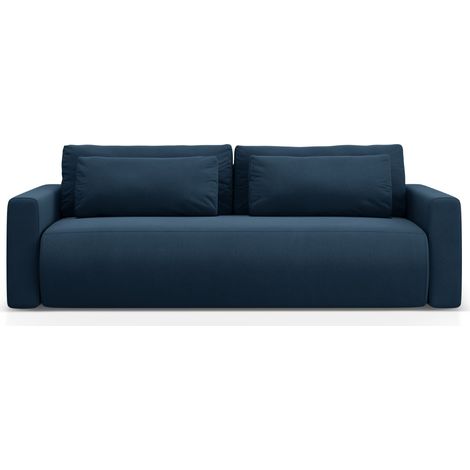 Canapé convertible + box 3 places en velours bleu roi (1/5)