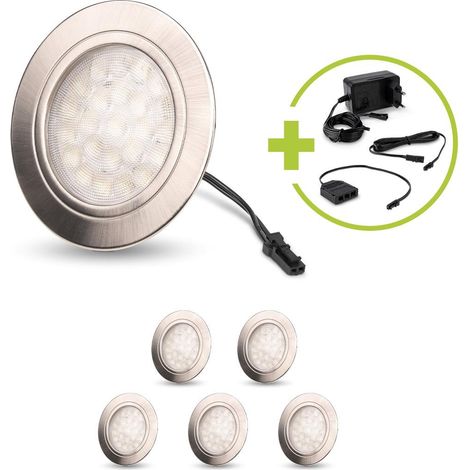 LED Spot rund 2W 12V 150lm IP20 Ø65x11mm Ausschnitt Ø58mm - Lichtfarbe: Neutralweiß 4000K - Anzahl: 6x (1/5)