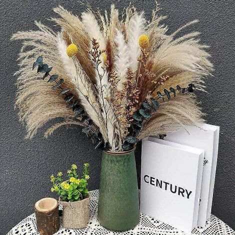 Fleurs de pampa séchées 46 cm composition naturelle de 60 pièces décoration élégante idéale pour les vases. (1/5)