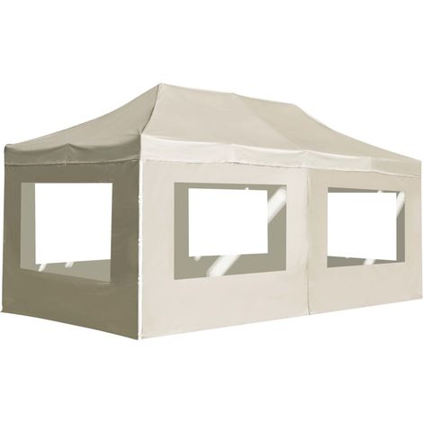 Carpa plegable profesional y paredes aluminio crema 6x3m (1/5)