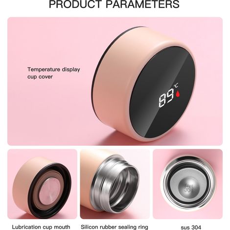 Thermos en acier inoxydable avec affichage de la température LED pour boissons froides et chaudes (1/5)