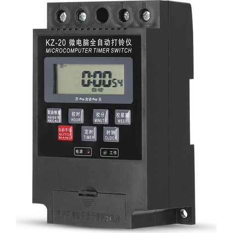 Programmierbarer Timer KZ-20 für elektrische Türklingeln, Ein-/Ausschalter, programmierbares Zeitrelais für Schulen, 220 V (1/5)