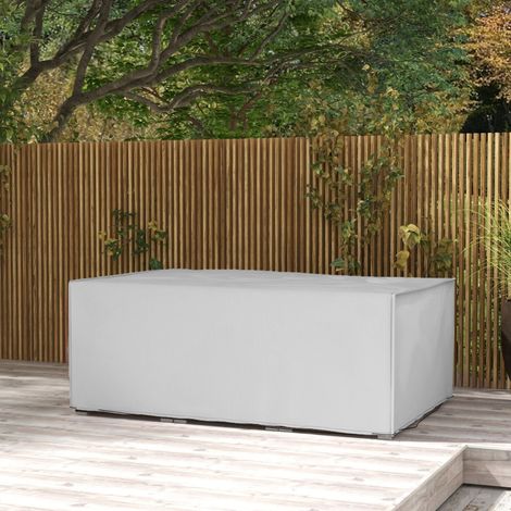Housse protectrice pour meubles de jardin Housse étanche étanche pour l’hiver Coque anti-UV 600D Oxford 210 x 140 x 80 cm Gris (1/5)