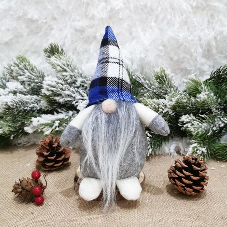 Gnome De Noël - Poupée En Tissu Avec Chapeau Rigide Et Base Poids - Décoration De Fête Pour Intérieur - 1 Pièce (1/2)