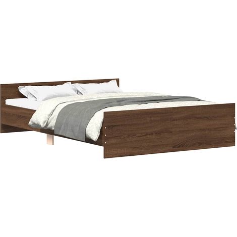 Maison Exclusive - Cadre de lit sans matelas chêne marron 150x200 cm (1/4)