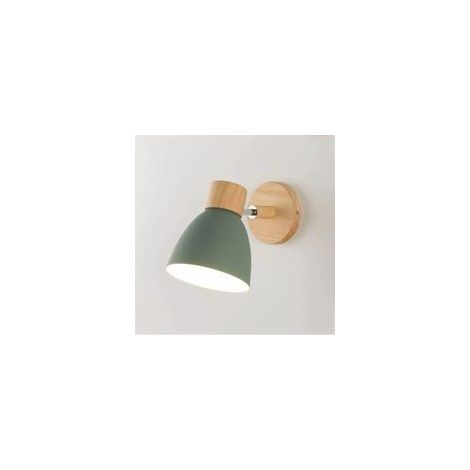 Applique murale nordique en fer et bois E27, macaron pour chevet, chambre, couloir, escalier, balcon – (1/3)