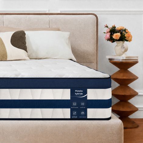 Matelas 140x200 26 cm, surmatelas intégré, ressort ensaché 7 zones, H3/H4 (1/5)