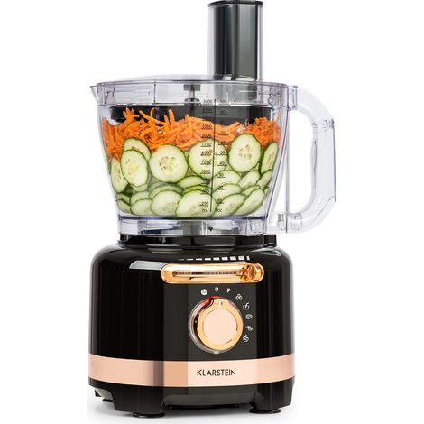 Robot de cuisine - Klarstein Luca Blender - Mixeur sur pied multifonction 3 L - fonction extracteur de jus - nombreux accessoires - sans BPA - Noir