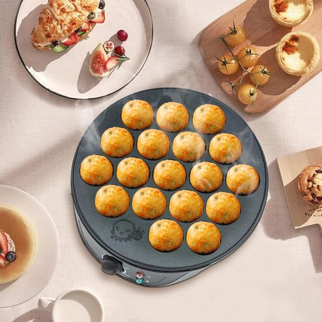 Takoyaki Pfanne Elektrisch, 18 Gitter Haushalts Takoyaki Maschine, 750W Mini elektrische Takoyaki, für Takoyaki und Kuchen Puffs