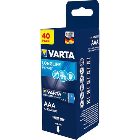 Ersatzteil - SOS Accessoire Lot de 40 piles alcaline AAA LR03 pour Accessoires et entretien VARTA 4903121194 -  -