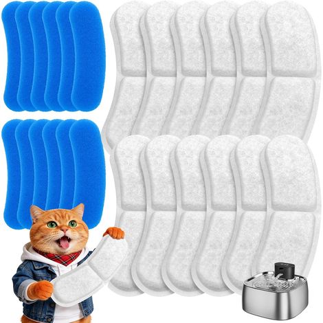 Lot de 12 Filtres Fontaine Chat Rottogoon STR-PT-108A 3, 2L, Multi-Filtration Charbon Vlies, Compatible (1/5)