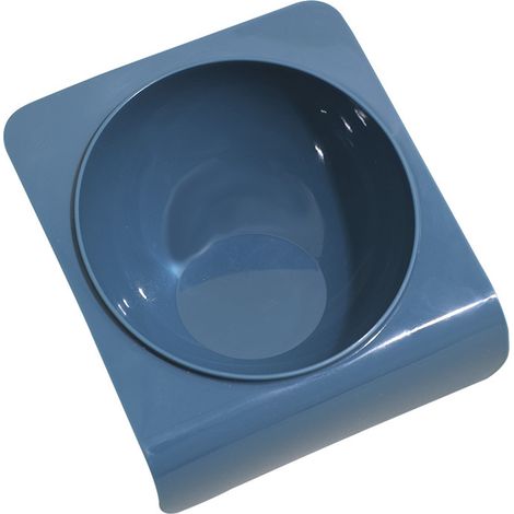 Bol pour chat incliné Style Simple couleur rafraîchissante en plastique sans odeur nourriture pour animaux de compagnie bleu profond (1/5)