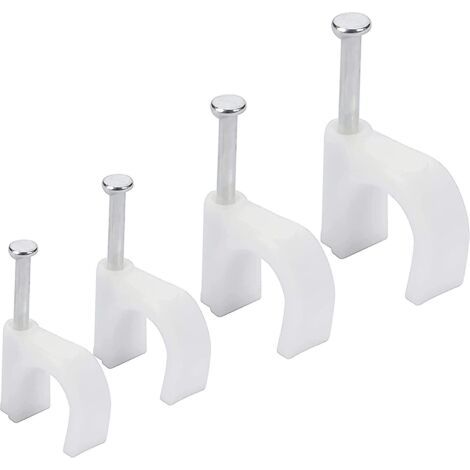 BEBUSINGOTO Câble Ethernet électrique (lot de 400), 6-10 mm - Serre-câbles électriques avec goujons en fer pour câbles Cat5, Cat6, RG6, RG59, RJ45 et TV (1/5)