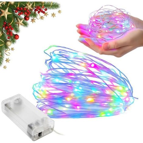 Guirlande Lumineuse - 100 LED RGB - 10 M - Alimentation Piles - Pour Sapin De Noël - Intérieur (1/5)