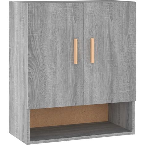 Armadio da parete contenitore salvaspazio 60 x 31 x 70 cm stile scandinavo in legno multistrato grigio 020048336