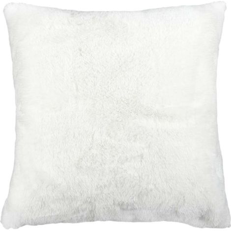 Coussin Ultra Doux 40x40cm Imitation Fourrure Blanche (1/3)