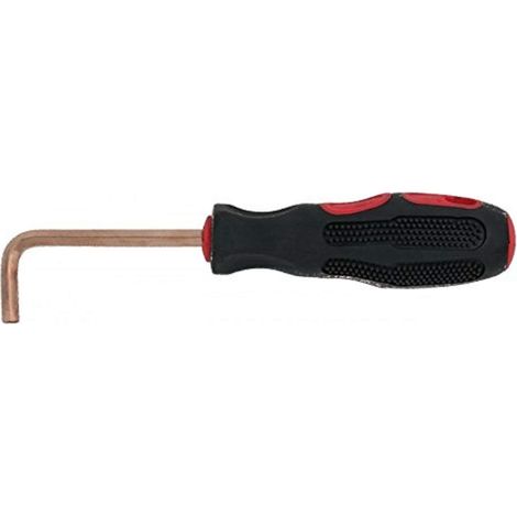 Tournevis coudé - 12mm, 120mm - Manche bi-matière - Antidéflagrant - Alliage Aluminium-Bronze