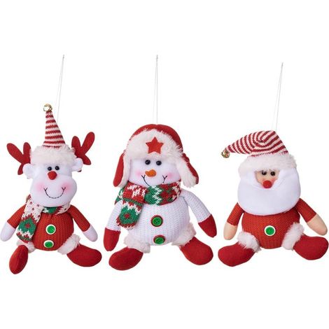 Ornements d'arbre de Noël, poupée d'élan de Bonhomme de Neige de Père Noël Ornement de Vacances à Suspendre, pour Chambre à Coucher, Bureau, cheminé (1/5)