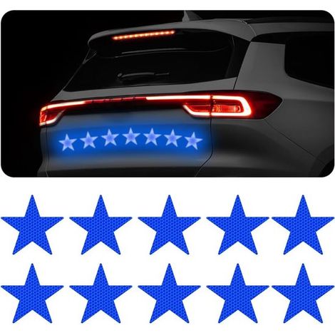 10 adesivi riflettenti, adesivi di sicurezza riflettenti, adesivi di sicurezza universali, adesivi per casco da moto, catarifrangenti per bicicletta, catarifrangenti luminosi (1/5)