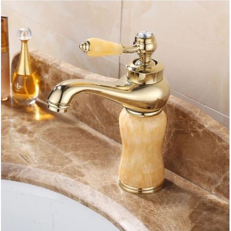 RUBINETTO MISCELATORE EFFETTO MARMO  MONOCOMANDO BAGNO CASA ORO 61073