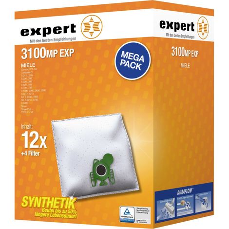 Expert 3100EXP Staubbeutel - 12 Beutel + 4 Filter, DURAFLOW