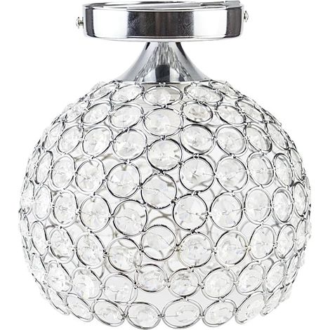 Lustre en cristal, Plafonnier Créatif Moderne, douille E27, Lustre pour Couloir, Chambre, Diamètre 18cm (ampoule non incluse) (1/5)