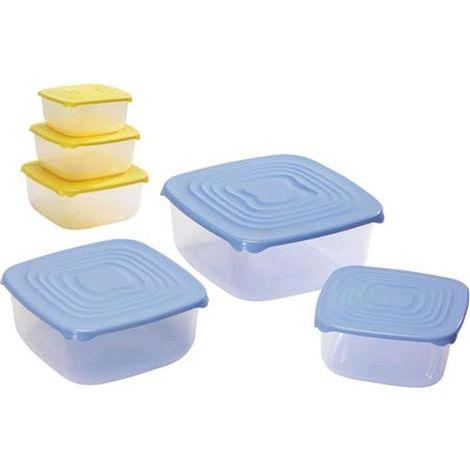 CONTENITORI per ALIMENTI SET DA 3 pz QUADRATI da 2,5 - 1,55 - 1,00 litri