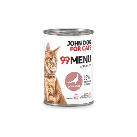 Cibo umido per gatti John Dog 99 MENU per gatti fagiano 6x400 g