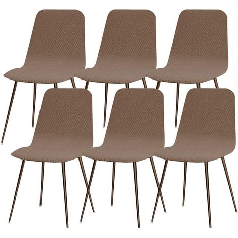 Housse de chaise extensible scandinave, lot de 6, moderne et lavable (1/5)