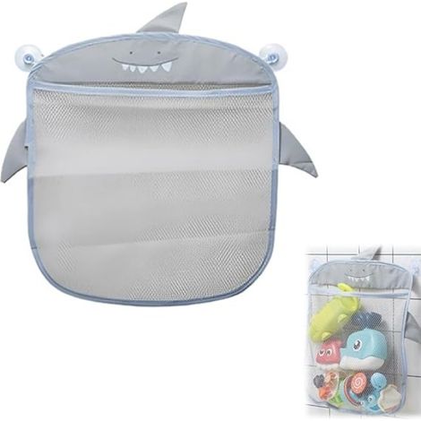 Filet pour Jouet de Bain Rangement Jouets Bain, 2 Ventouses pour Installer, Poche de Rangement sans Perçage, Sac Accessoires de Bain (1/5)