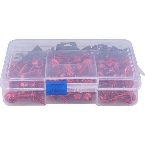 Kit de boulons de carénage de vis de moto universels M5 M6 adaptés aux vélos de sport Yamaha, 177 pièces, rouge (1/5)
