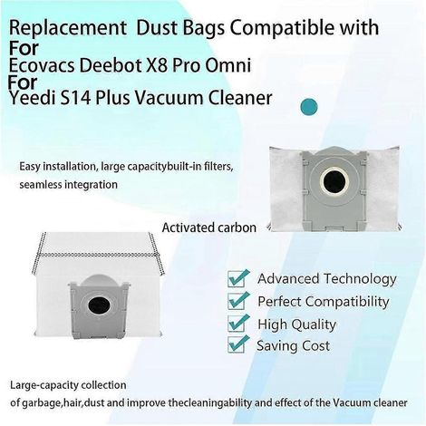 Ersatz-Staubbeutel für Ecovacs Deebot X8 Pro Omni / T50 Pro / T50 Max und Yeedi S14 Plus Staubsauger C