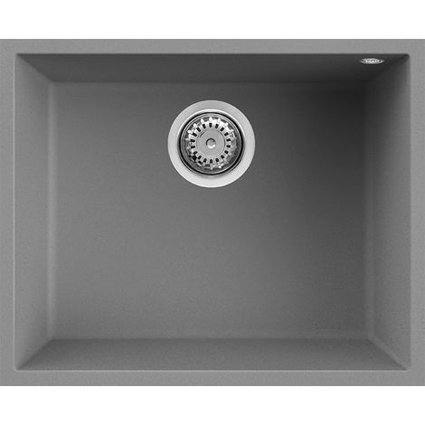 Lavello Elleci Incasso 1 vasca 54x44 Quadra 105 Sottotop Metaltek Grigio Titanium LMQ10573BSO (1/6)