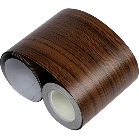 Autocollant pour cadre de miroir – Bordure à décoller et coller pour décoration de salle de bain Matériau PVC avec finition grain de bois, bande adhésive imperméable, bande de cadre flexible pour (1/5)