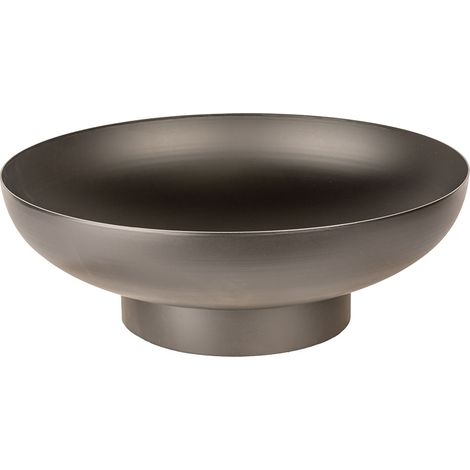 Braciere a Legna Ø40x13,5 cm Elegante in Acciaio Nero Alta Temperatura