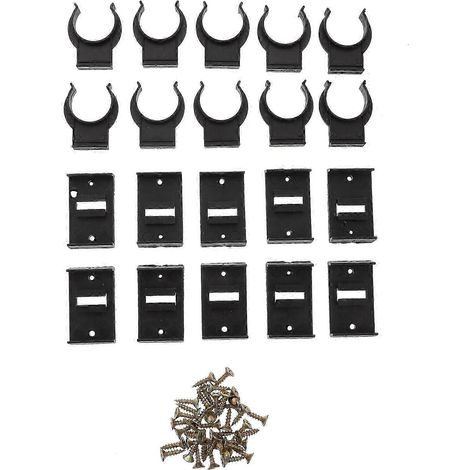 Lot de 10 clips réglables pour plinthes de table et de meuble, clips de base en plastique, clips de plinthe, clips de fausse porte, 4,7 x 4,3 cm, noir, SZRH AD (1/5)