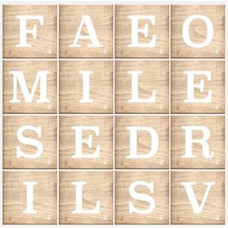 Sticker Relief "Lettres" 41x41cm Blanc (1/2)