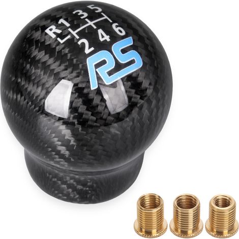 Pommeau de levier de vitesses RS en fibre de carbone pour modification de voiture ST 6 vitesses, compatible avec Ford Focus et Fiesta - Logo RS (fibre de carbone) (1/4)