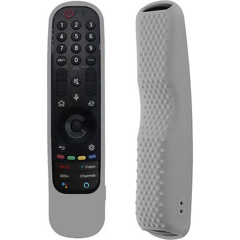 Funda de silicona para mando a distancia de Smart TVs An-MR21 MR22, resistente a golpes y con iluminación ambiental, color gris.
