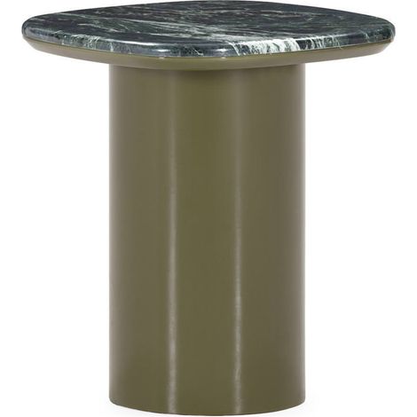 Table d'appoint en marbre vert - vert argile brillant et vert marbré (1/3)