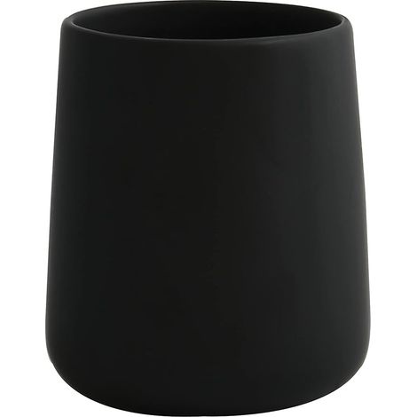2 verres à eau en céramique 400 ml - accessoires de salle de bain pratiques et esthétiques - facile à nettoyer et particulièrement résistant à l'humidité - noir mat