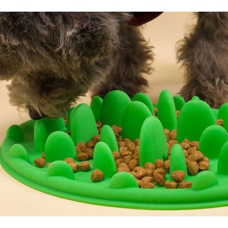 Gamelle Anti-glouton - 25 x 18 cm - Pour Chiens Et Chats - En Silicone Alimentaire - Vert - 1 Pièce (1/5)