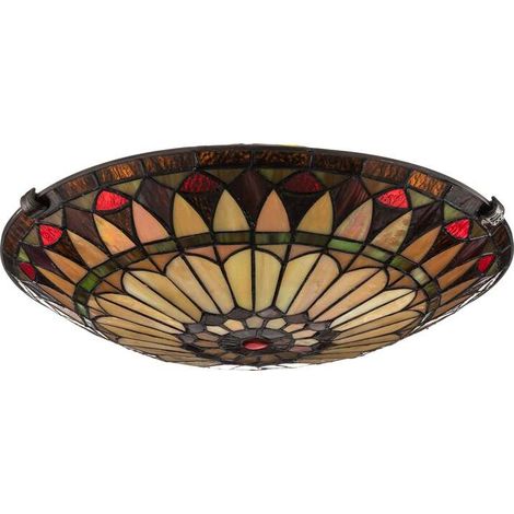 [GEBRAUCHT] B-Ware Elstead Deckenleuchte Tiffany-Design West End Lampe Leuchte bronze Ø42cm bunt