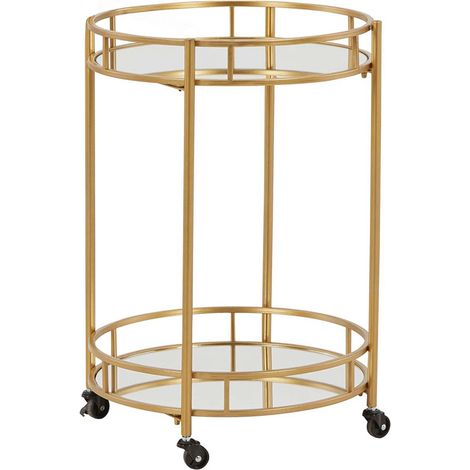 Camarera Metal Cristal Dorada 70X47X76 Cm
