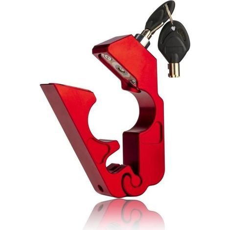 Fahrradschloss, universelles rotes Bremsschloss für Motorräder, Diebstahlsicherung, Gasgriff für Lenker (1/4)