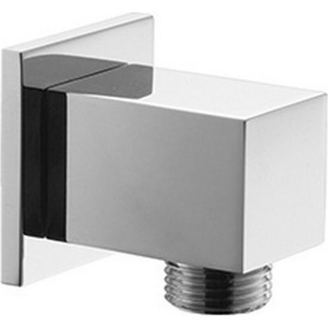 Prise d'eau carrée métal chromée entrée-sortie mâle-mâle 15-21 mm - THEWA AC132CR