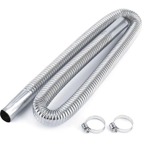Tuyau d'échappement en acier inoxydable Chauffage de stationnement pour voiture Tuyaux de chauffage de 2,5 cm de diamètre avec 2 colliers Tuyau d'échappement flexible pour moteur diesel/voiture (1/5)
